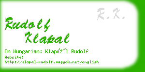 rudolf klapal business card